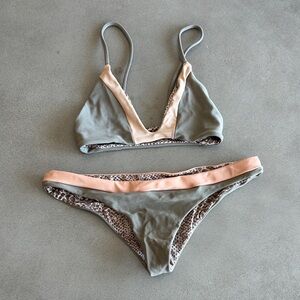 Stylish Two-Tone Bikini Set